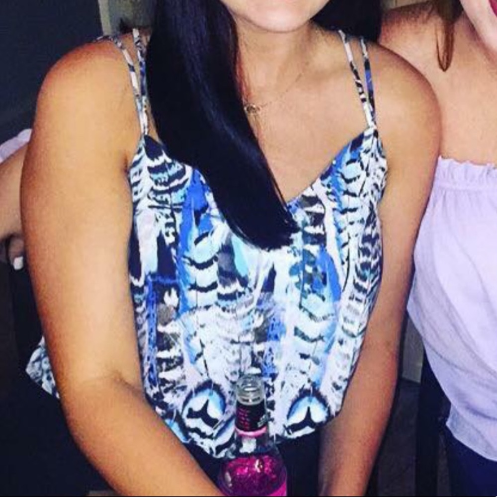 Blue design tank top